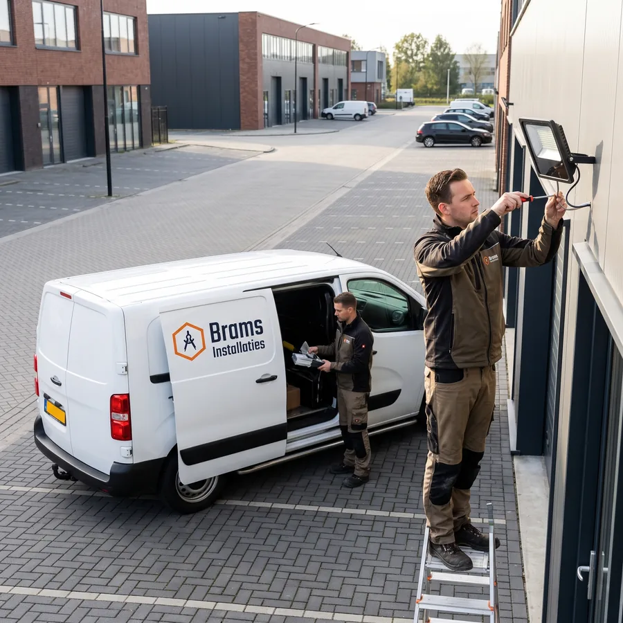 bramsinstallaties-elektricien-aan-het-werk-twee-mannen-in-werkkleding-zijn-bezig-met-e Elektricien