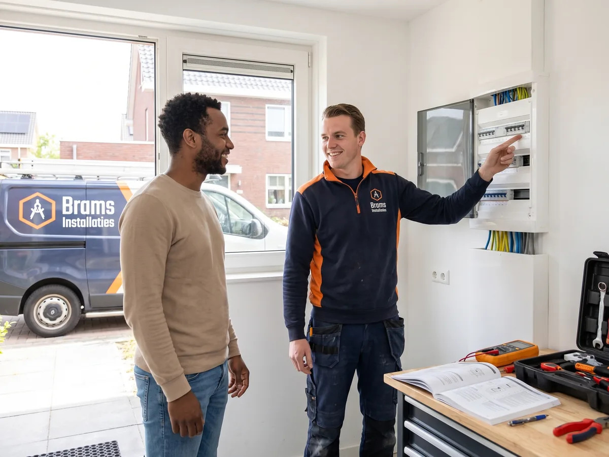 brams installaties elektricien werkplaats teamfoto