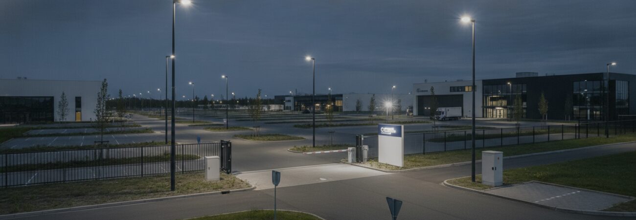 Buitenverlichting bedrijfsterrein aansturen