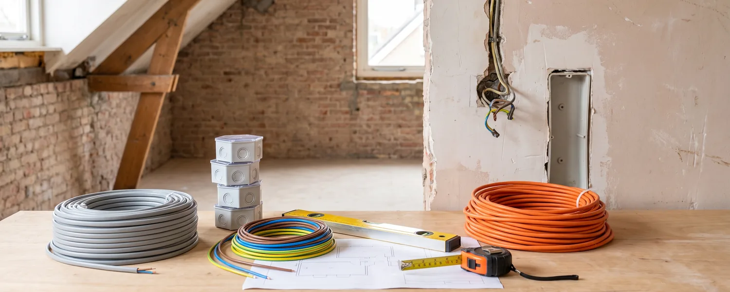 elektra renovatie materialen werkruimte