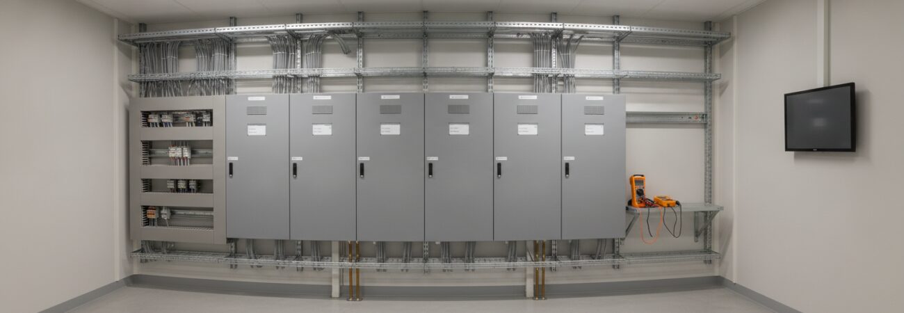 Elektricien voor onderhoudsronde die storingen voorkomt en veiligheid borgt