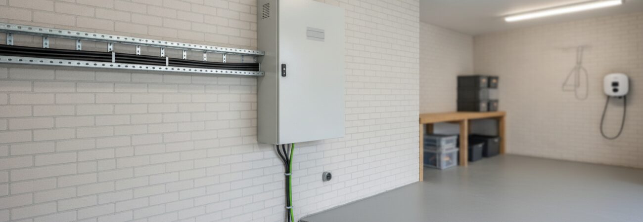 Garage voorzien van stroom voor werkplaats comfort en veiligheid
