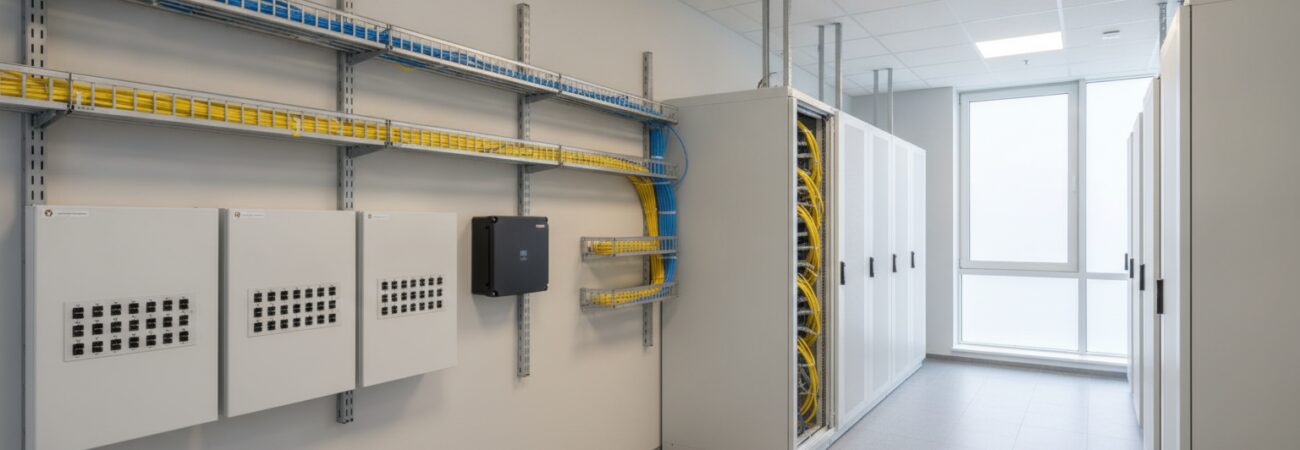 Glasvezel binnenbekabeling kantoor uitgelegd
