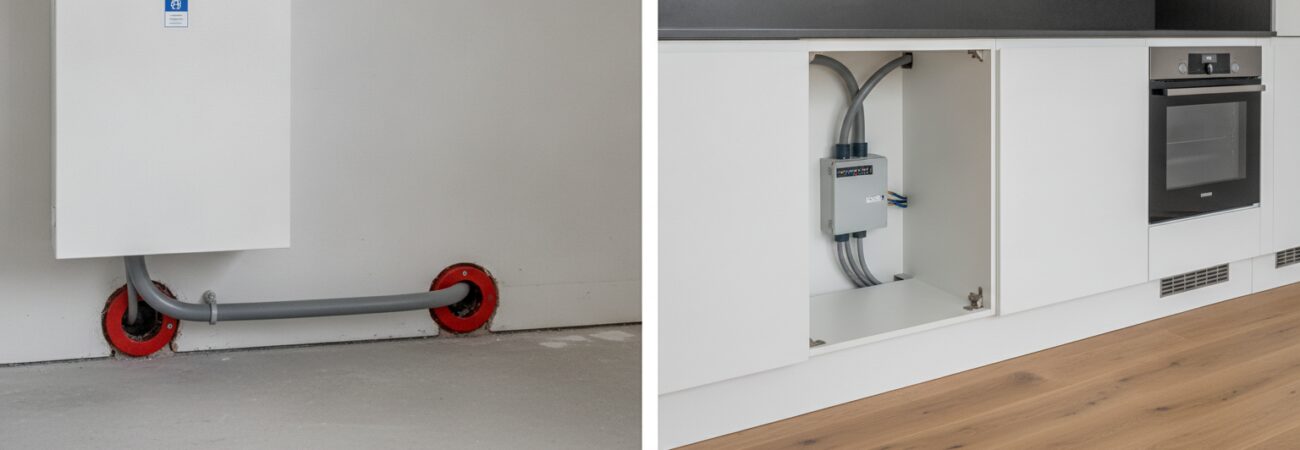 Kabeldoorvoer meterkast naar keuken