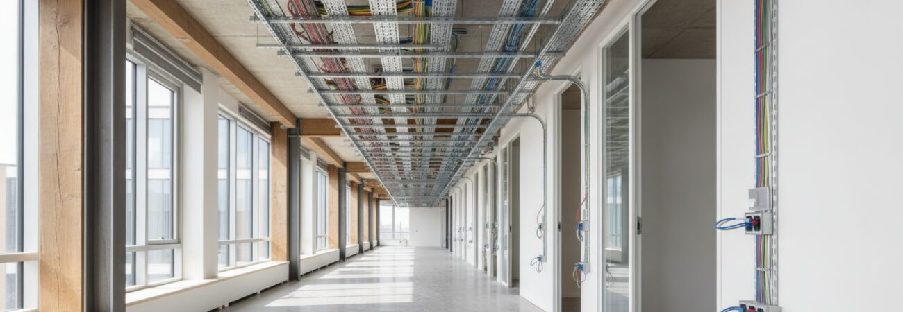 Kabels trekken bedrijfspand