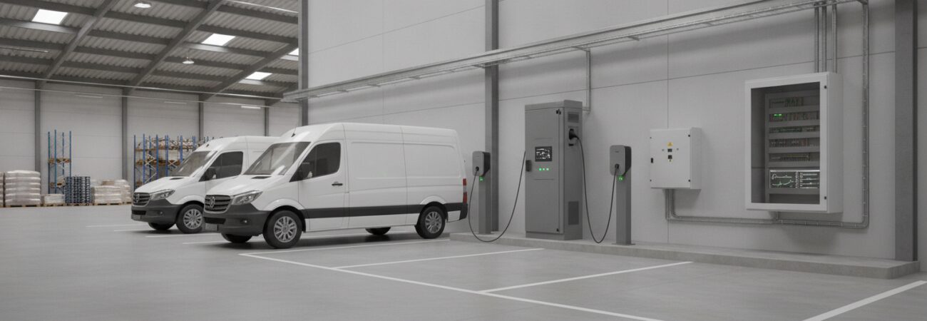 Laadpunt voor bestelbus vloot Laadpunt voor bestelbus vloot dat werkt voor jouw operatie