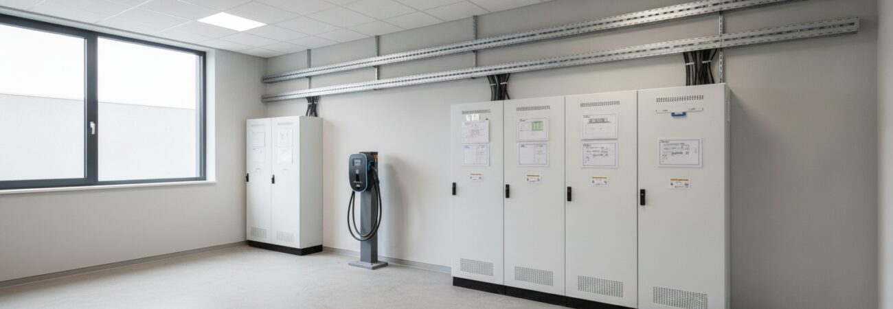 Bij Bram Installaties ontwerpen en bouwen wij het kabeltracé in de productiehal met kabelgoot, ladderbaan en railkoker busbar, zodat stroom en data veilig lopen. Wij plaatsen hoofdverdeler en onderverdeler, rekenen spanningsval en selectiviteit, borgen EMC, zetten aardingsrail en brandwerende doorvoeren, en kiezen routehoogte langs kraanbaan volgens NEN 1010 en NEN 3140. Van machineaansluitingen, voedingskabels en [&hellip;]