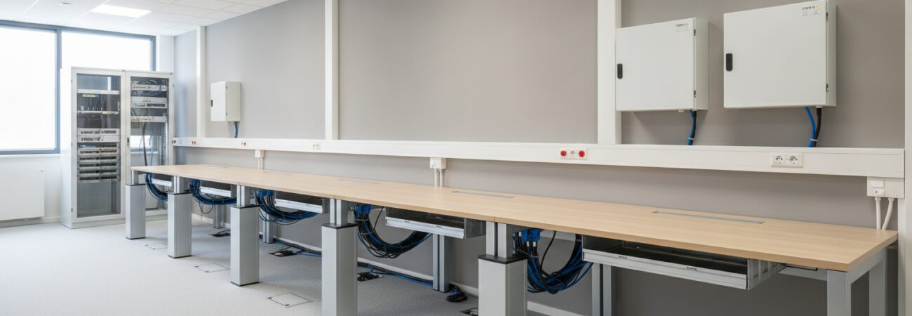 Werkplek aansluitingen elektra