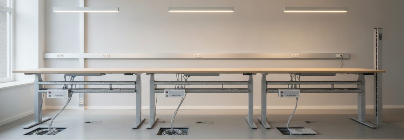 Werkplek aansluitingen elektra voor een veilig en flexibel kantoor